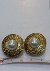 Vintage Givenchy Faux Pearl Clip-On Earrings | Gold Tone | 80s 90s Designer