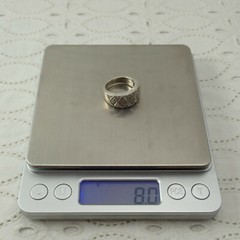 Vintage 925 Sterling Silver Ornate Diamond Size 6 3/4 Band Ring by EA Weighs 8 g