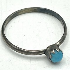 Antique Size 5 1/2 Sky Blue Sleeping Beauty TURQUOISE RING Big Patina Stackable