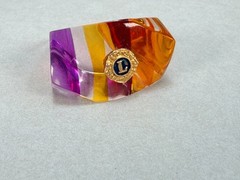 Lions International Abstract Raindown Ring Size 4.25 Vintage Lucite Modernist