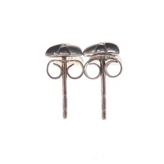 925 Sterling Silver Vintage Real Round-Cut Diamond Modernist X Shape Earrings