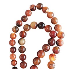 Vintage Carnelian Agate Stone 28 in Necklace Hand Knotted Beads 10 To 15mm