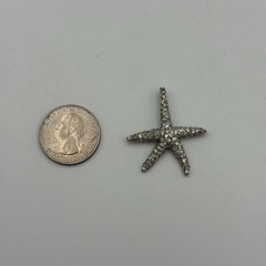 Sterling Silver 925 Clear CZ Stones Starfish Shaped 35.54mm Pendant 4.7g