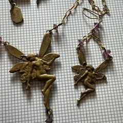 Kingston NY Necklace Nymph Fairy With Wings Plus One Earrings 20” Free Earring