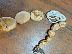 Coldwater Creek Jasper Stone Multi-strand Seed Bead 32” Necklace Boho Butterfly