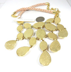 Ann Taylor Waterfall Bib Necklace Girandole Oval Teardrop Pear Glass Cabochons