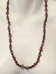 Vtg Handmade Necklace Lot Hematite Pearl Carnelian Garnet Beads Gold Filled