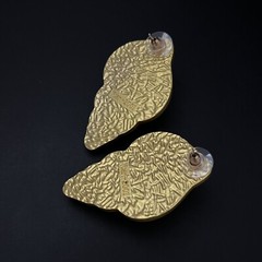 Gripoix Style Seashell Earrings Jelly Resin Gold Runway Statement Conch Shell