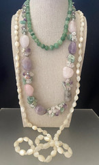 Lot 15 Vintage Semi-Precious Gemstone Jewelry Malachite Turquoise Jade Quartz