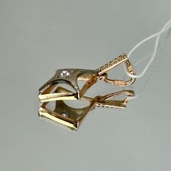 USSR Vintage Original Rose & White Gold CZ Pendant 583 14K Yerevan 1,39 g. 1989