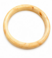 Set of Three Vintage Marbled Cream Resin Wood Bangle Stack Bracelets