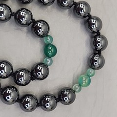Beaded Necklace Sarah Coventry Brooch Lot of 2 Hematite 30 in