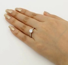 Art Deco 2.10 Ct White Diamond Vintage Engagement Ring 14K Yellow Gold FN