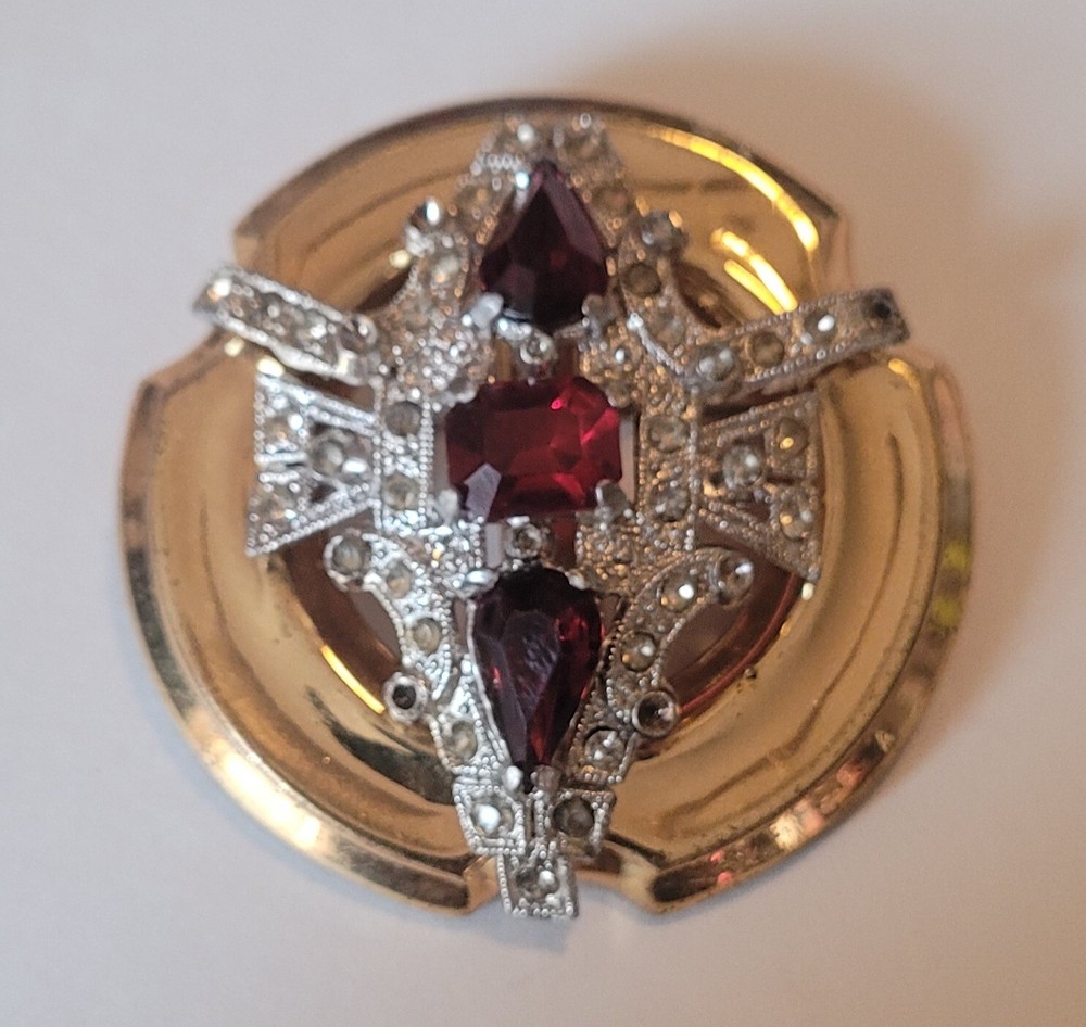 Signed Art Deco 1930’s Mcclelland Barclay Rhinestone Brooch Pin Vintage
