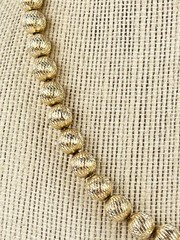 Vintage Crown Trifari Ball Bead Textured Gold Tone Chocker 14.5-16” Necklace