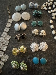 Vintage Costume Jewelry Lot Earrings Necklace Vendome West Germany Deauville Etc