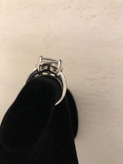 Vintage Large Art Deco Style CZ Silver Tone Cocktail Statement Ring Size 8.25