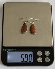 VINTAGE 925 STERLING SILVER RED CREEK JASPER DROP DANGLE 1.50” EARRINGS 5.90g