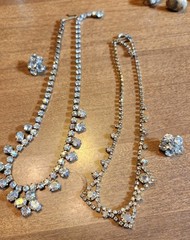 Vintage Jewelry Lot – Rhinestones – Sarah Cov Earrings NOS – Aurora Borealis