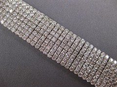 WIDE & LONG 25.25CT DIAMOND 14KT WHITE GOLD CLASSIC MULTI ROW TENNIS BRACELET