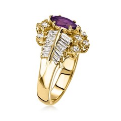 Vint Amy & Diamond Rng in 14k Gold Size 6.25