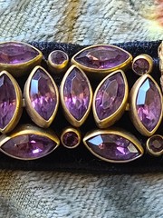 Antique Victorian Fancy Gold-Filled Amethyst Velvet Choker Necklace or Bracelet