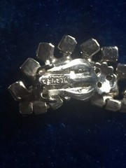 Vintage 1950’s – 1970’s WARNER Clip Rhinestone and Silver Tone Earrings
