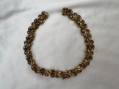 Vintage Gold Tone Twisted Rope Chain Statement Necklace Chunky 16.5”