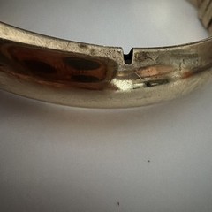 VTG Vermeil 925 HINGED BRACELET HEAVY GOLD PLATED MADE IN ITALY “small Cut!!!”