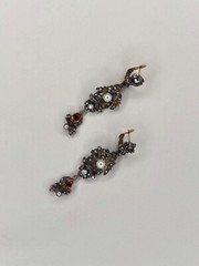 Antique Portuguese 19K Gold Silver Diamond Pearl Citrine Transform Parure Set