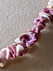 Vintage Pink & White Shell Chip Bead Necklace Tropical Beach Boho Style Retro
