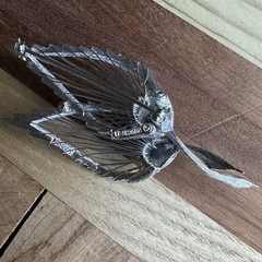Vintage Boucher Brooch Pin 3.1 Inch Detailed Open Wire Work Leaves Silver Signed