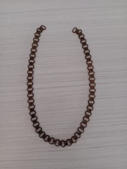 Antique NO CLASP Brass Bookchain Necklace Floral Stamped 14 1/2″