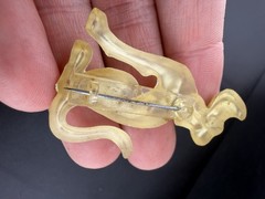 Vintage Frosted Dog Brooch Pin Cartoon Hound Puppy