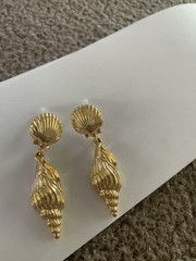 Vintage Style Bohemian Elegant And Fashionable Seashell Conch Design Earrings