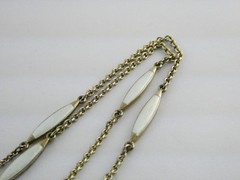 Gubelin Swiss White Guilloche Enamel Watch Necklace Sterling Silver WORKING 30g