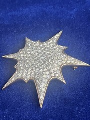 Vintage Jomaz Pavé Rhinestone Supernova Starburst Brooch Pin