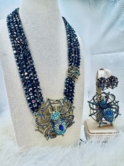 HEIDI DAUS! “Entangled Elegance” A Spider* Spinning It’s Web Necklace/Earring’s