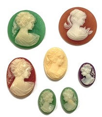 15 Vintage Resin Cameos (West German, Hong Kong, Japan) DIY Jewelry Crafting C82