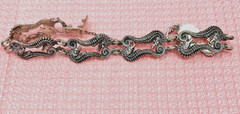 Vintage Carl Schon Double Seahorse Sterling Bracelet Baltimore EUC #1020