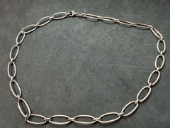 13.47g Vintage Sterling Silver 925 Oval Link Chain Necklace 18 in M