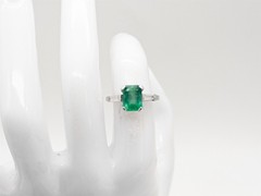 Vintage 1950s $8000 3.50ct AAA+++ Colombian Emerald Diamond Platinum Ring 6g