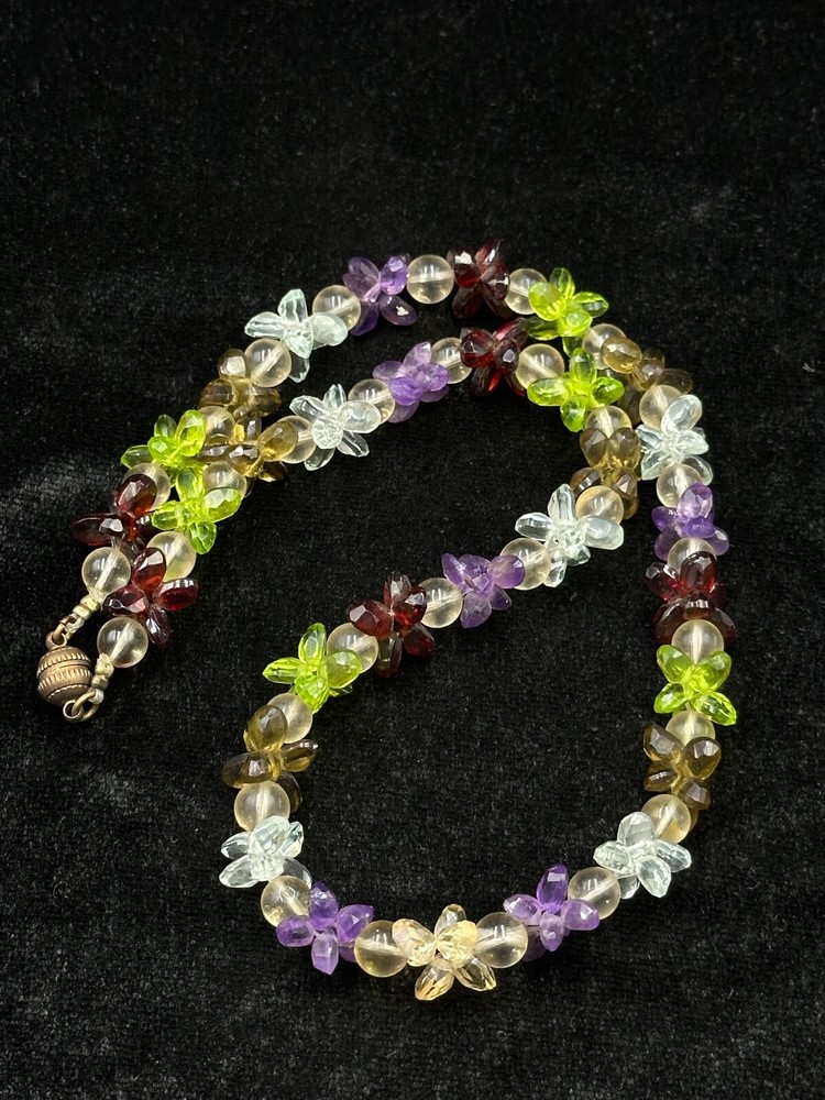 Very Unique Natural Faceted Multi Gemstone Beaded Beautiful Necklace