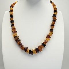 Vintage Baltic Amber Nugget Chip Necklace Honey Cognac Butterscotch 17in