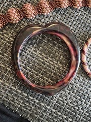 Lot 9 Pc Gold Tone Metal & Mauve Pink Burgundy Bangle Cuff Bracelet Jewelry G5