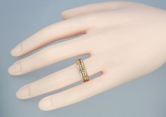 Fine Antique Victorian Solid 18K Gold Braided Rope Twist Eternity Band Ring 6.25