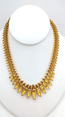 Vintage MONET Necklace Gold Tone Collar Statement Graduated Bead
