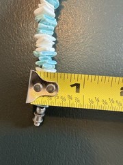 Vintage Flat White Dyed Turquoise Shell Necklace Surfer Beach Retro Boho