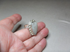 VINTAGE STERLING SILVER STONE SET RING 3359