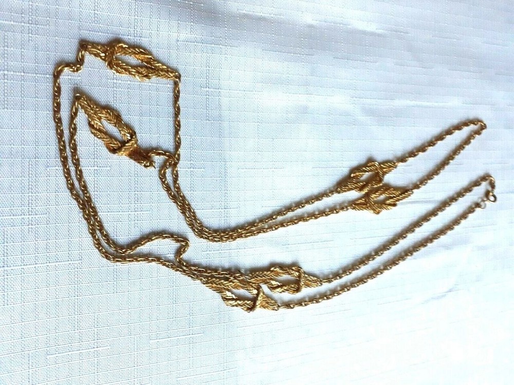 Vintage Gold Tone Chain Necklace 52 Inches. As Pictured -VM67